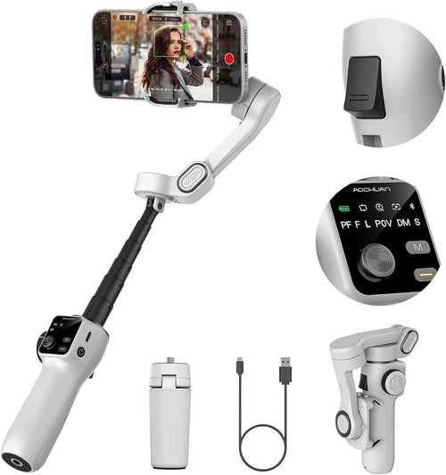 3-Axis Handheld Gimbal Phone Stabilizer with Extension Rod 8.0 anti Shake Face Tracking for Phone Outdoor Shooting Vlog