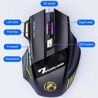 Wireless Gaming Mouse USB IMICE GW-X7 3200DPI Dual Mode Rechargeable 7 Keys 2.4Ghz Silent Mouse Bluetooth 7-Color Breathing LED