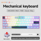 NK61 Wired Gaming Mechanical Keyboard 60% RGB Hot-Swappable 61 Keys Red Switch Mini Keyboard for Gamer PC