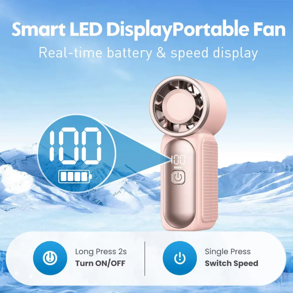 Mini Handheld Fan 3600Mah High-Speed Portable Turbo Pocket Fan for Outdoor Travel