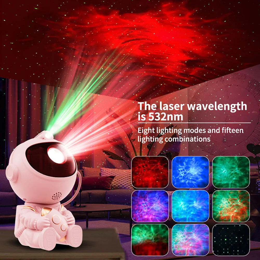 Astronaut Star Projector Night Light with Remote Control 360° Adjustable Galaxy Nebula Ceiling Lamp for Bedroom Kids Room Party