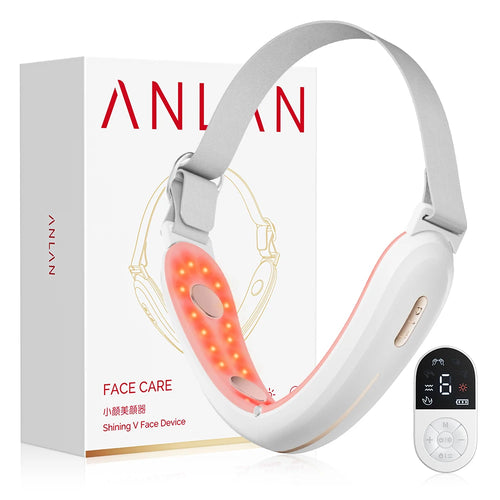 V-Face Lifting Beauty Device 4-Pole Double Chin Remove Facial Slimming Red/Blue Light Heat Massage Face Lift Machine