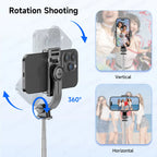 Selfie Stick Tripod with Detachable Bluetooth Remote, 360° Rotation,Extendable Pole, Fill Light Option, for Iphone Android Phone