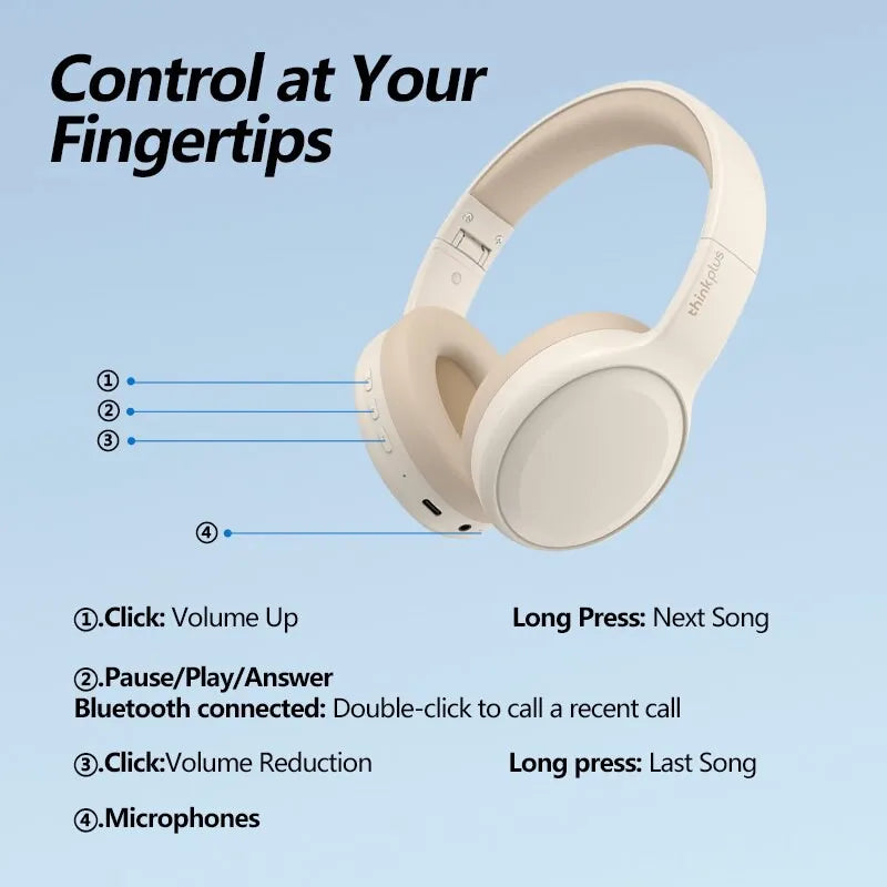 Choice  TH30 Wireless Headphones Bluetooth 5.3 Earphones Foldable Game Headset Sport Headphone with Mic Music Earbuds