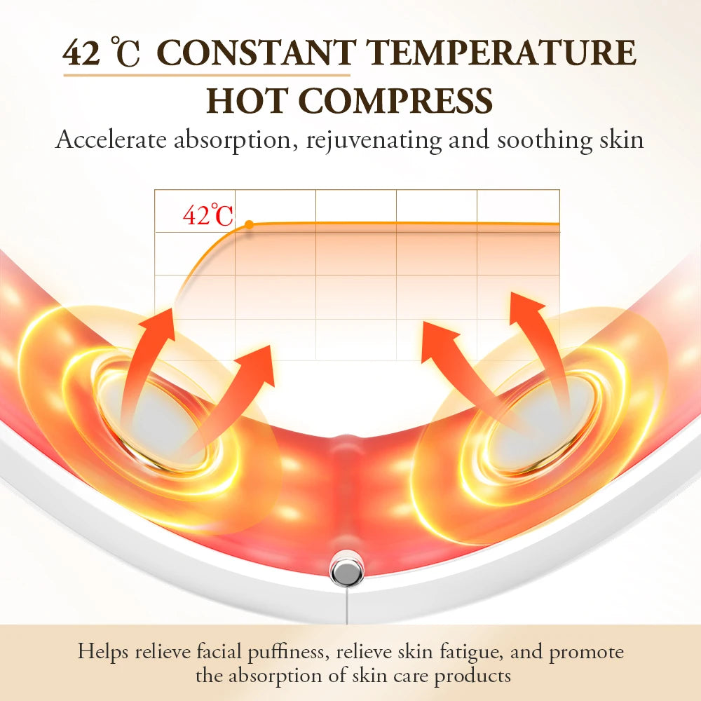 V-Face Lifting Beauty Device 4-Pole Double Chin Remove Facial Slimming Red/Blue Light Heat Massage Face Lift Machine