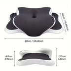 Ergonomic Memory Foam Butterfly Neck Pillow, C-Shaped/Adjustable Dual Height, Transparent Cover Support - Side/Supine/Pillow Sle