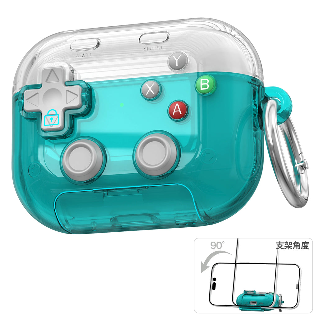 Hard Shell Game Console Design for Airpods Pro 3 2 1 Airpods 4 Case with Secure Lock Clip Protective Cover Headphone Accessories