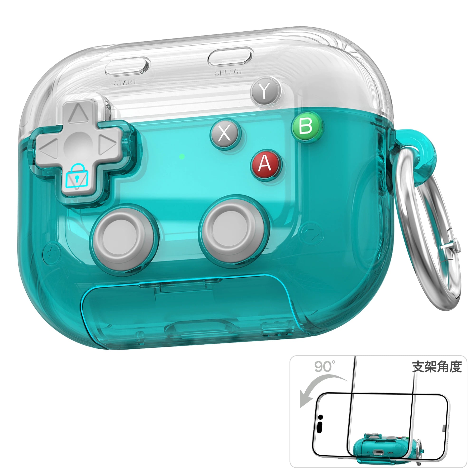 Hard Shell Game Console Design for Airpods Pro 3 2 1 Airpods 4 Case with Secure Lock Clip Protective Cover Headphone Accessories