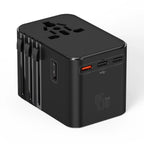 Universal Travel Adapter with 4 AC Outlets Max 2400W 2 USB Port 2 Type-C PD 65W Ports All-In-One Fast Charging EU UK US AUS Plug