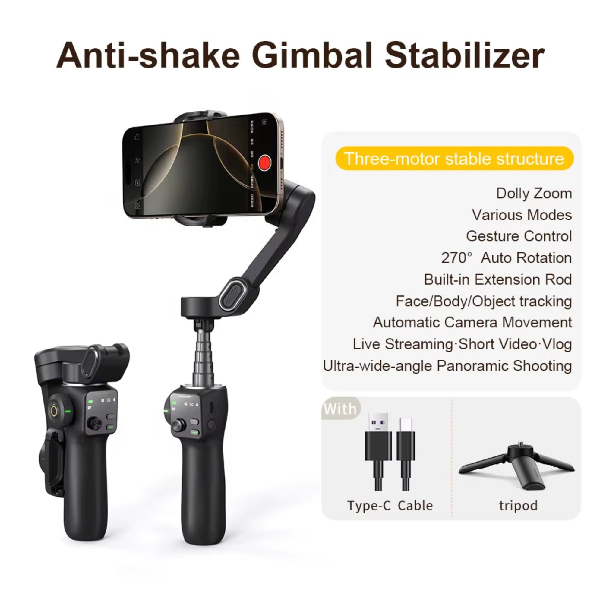 Aochuan Smart V8 3-Axis Handheld Gimbal Stabilizer