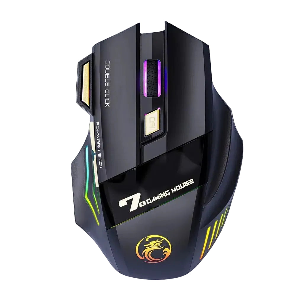 Wireless Gaming Mouse USB IMICE GW-X7 3200DPI Dual Mode Rechargeable 7 Keys 2.4Ghz Silent Mouse Bluetooth 7-Color Breathing LED