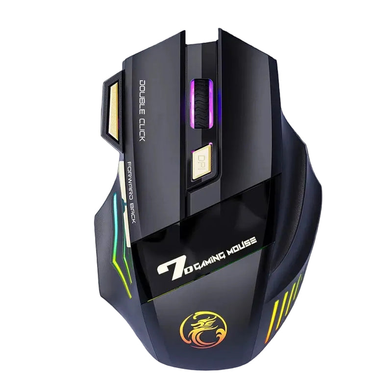 Wireless Gaming Mouse USB IMICE GW-X7 3200DPI Dual Mode Rechargeable 7 Keys 2.4Ghz Silent Mouse Bluetooth 7-Color Breathing LED