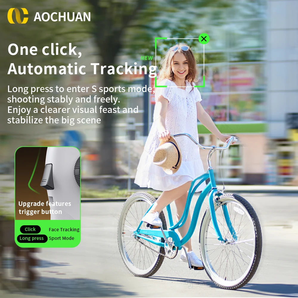 Handheld Gimbal Stabilizer 3-Axis Smart V8 for Phone with Extension Rod Tripod Face Tracking for Iphone Android Tiktok