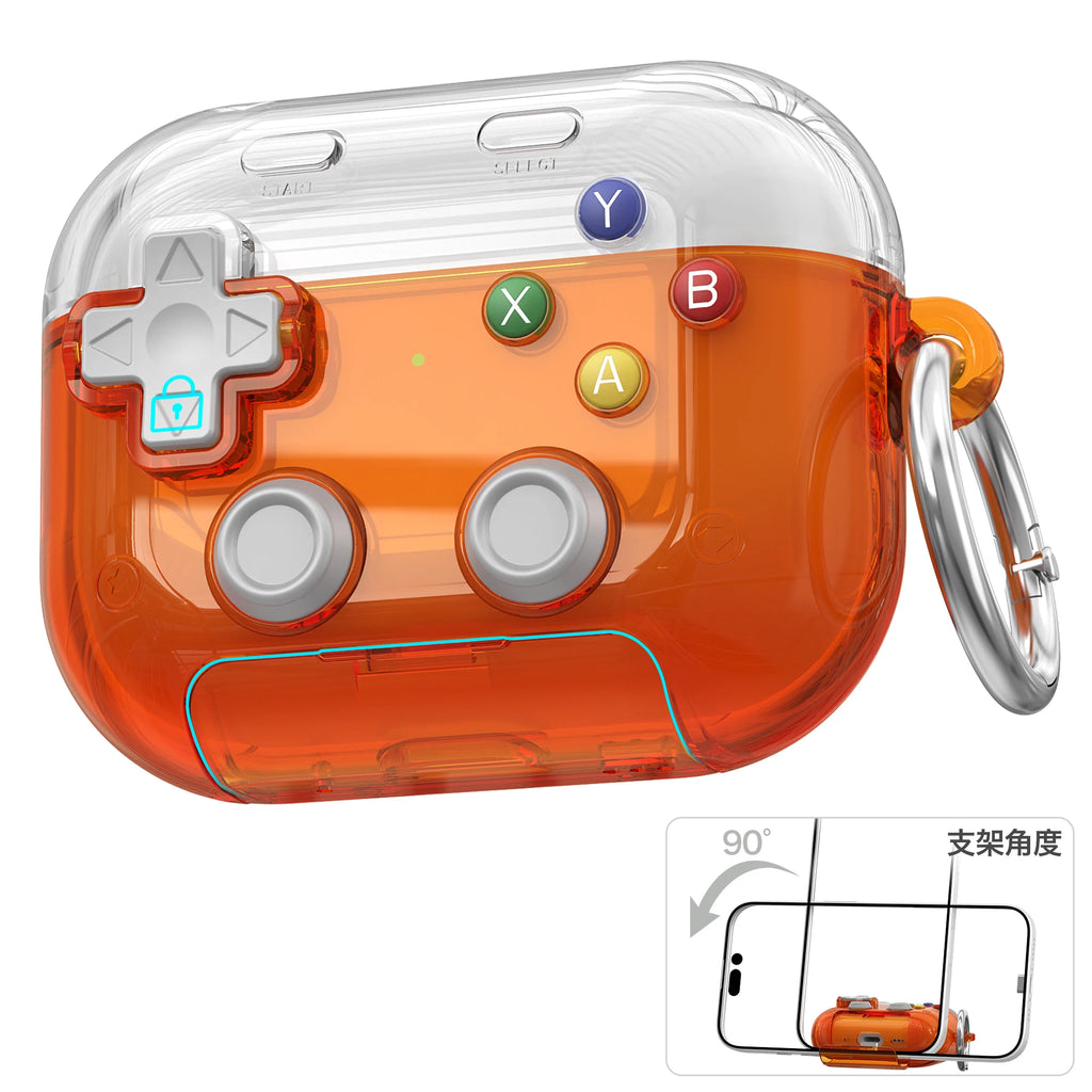 Hard Shell Game Console Design for Airpods Pro 3 2 1 Airpods 4 Case with Secure Lock Clip Protective Cover Headphone Accessories