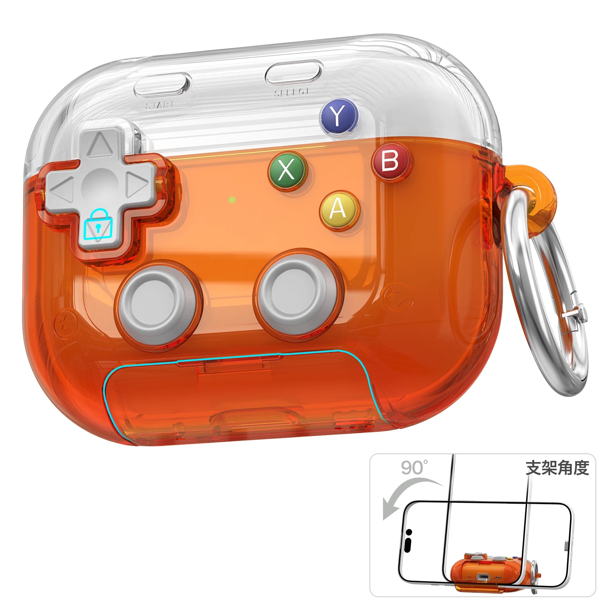 Hard Shell Game Console Design for Airpods Pro 3 2 1 Airpods 4 Case with Secure Lock Clip Protective Cover Headphone Accessories