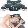 Ergonomic Memory Foam Butterfly Neck Pillow, C-Shaped/Adjustable Dual Height, Transparent Cover Support - Side/Supine/Pillow Sle
