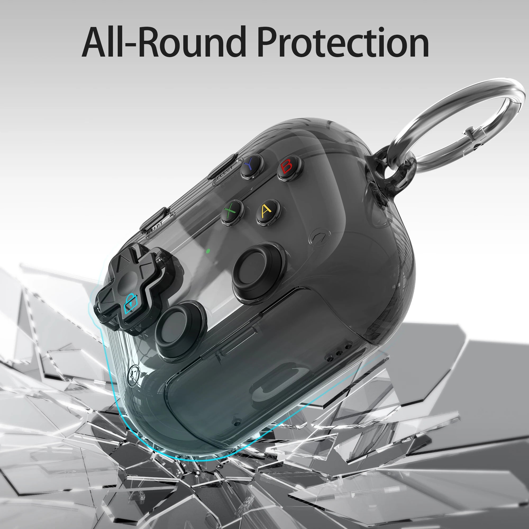 Hard Shell Game Console Design for Airpods Pro 3 2 1 Airpods 4 Case with Secure Lock Clip Protective Cover Headphone Accessories