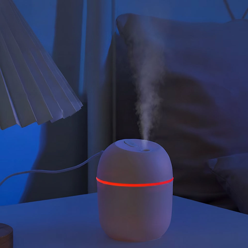 220Ml USB Humidifier Atomizer Aroma Oil Diffuser Mute Air Humidifier with Night Lamp for Car Bedroom Cool Mist Sprayer